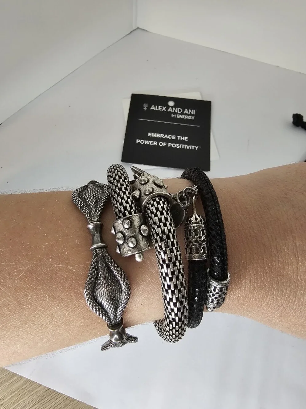 Alex and Ani 3 Bracelets Indie Spirit, Night Mosaic & Snake Mesh Auth. Vintage